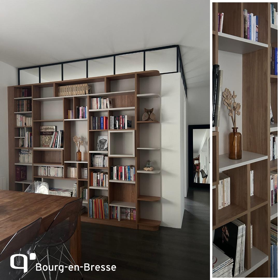 Bibliothèque et verrière sur-mesure