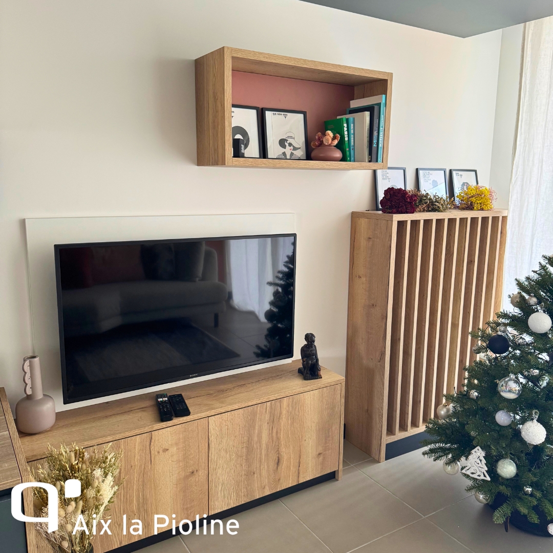 Meuble TV sur mesure avec cache radiateur sur Marseille