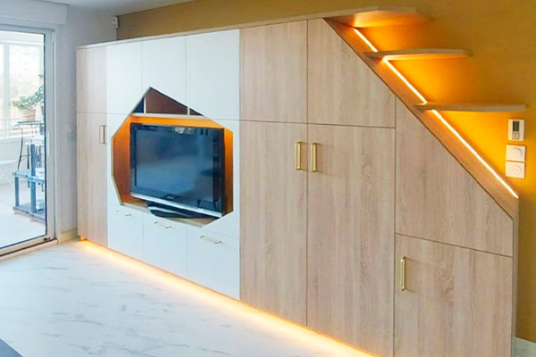 meuble tv design avec decoupe